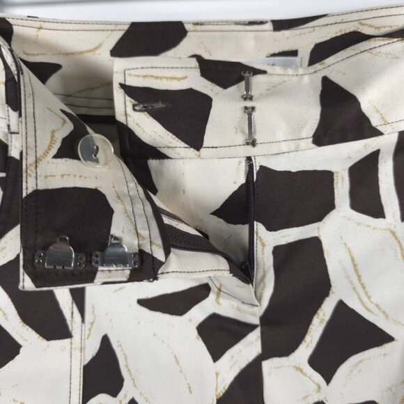 NWT DIANE von FURSTENBERG SILK Blend Capri Floral Giraffe Print Pants Size 10 - Picture 10 of 13